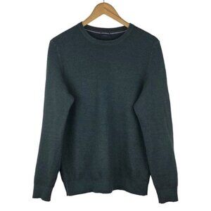 Joop Modern Fit Extrafine Merino Wool Green Crew Neck Knit Pullover Sweater US M